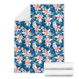 Hibiscus Pattern Print Design 02 Premium Blanket