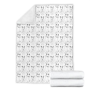 Bull Terrier Pattern Print Design 02 Premium Blanket