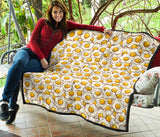 Fried Eggs Pattern Print Design 02 Premium Quilt