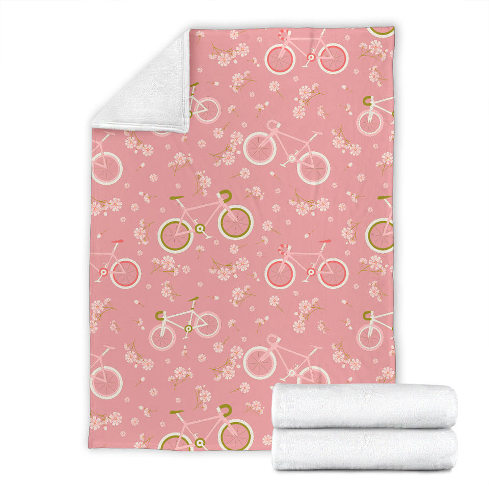 Bicycle Pattern Print Design 02 Premium Blanket