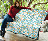 Fried Eggs Pattern Print Design 04 Premium Quilt