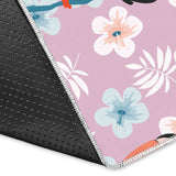 Beautiful Toucan Flower Leaves Area Rug