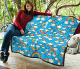 Rainbows Sky Clouds Pattern Premium Quilt