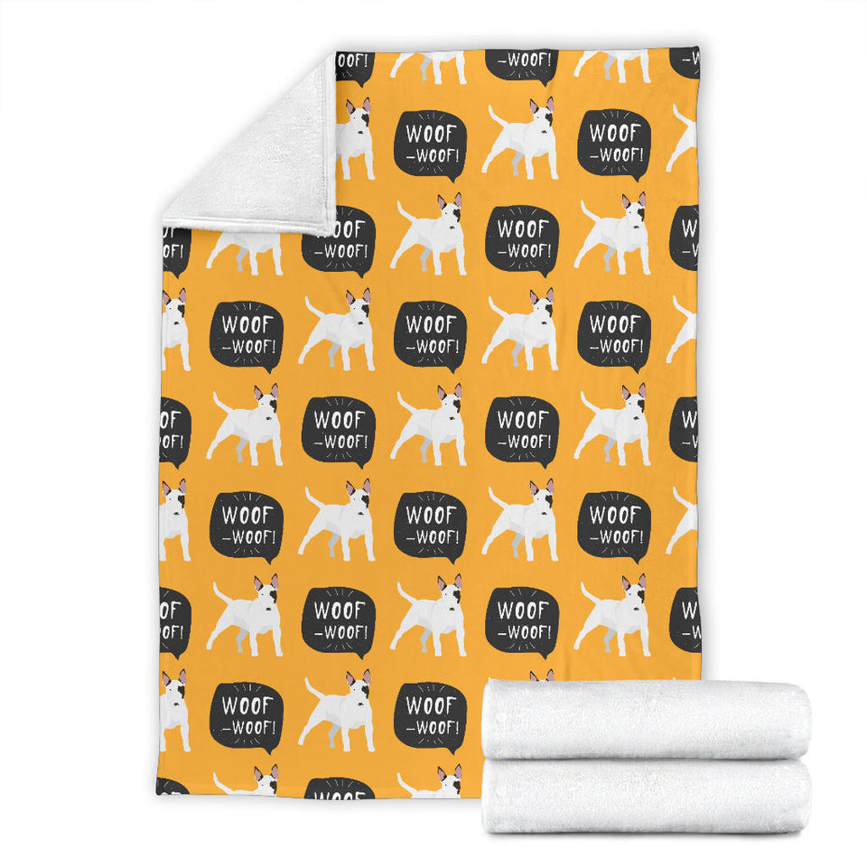 Bull Terrier Pattern Print Design 03 Premium Blanket