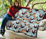 Rooster Chicken Cock Snowfalke Premium Quilt