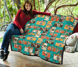 Camera Pattern Print Design 03 Premium Quilt