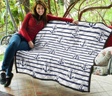Anchor Rope Nautical  Pattern Premium Quilt