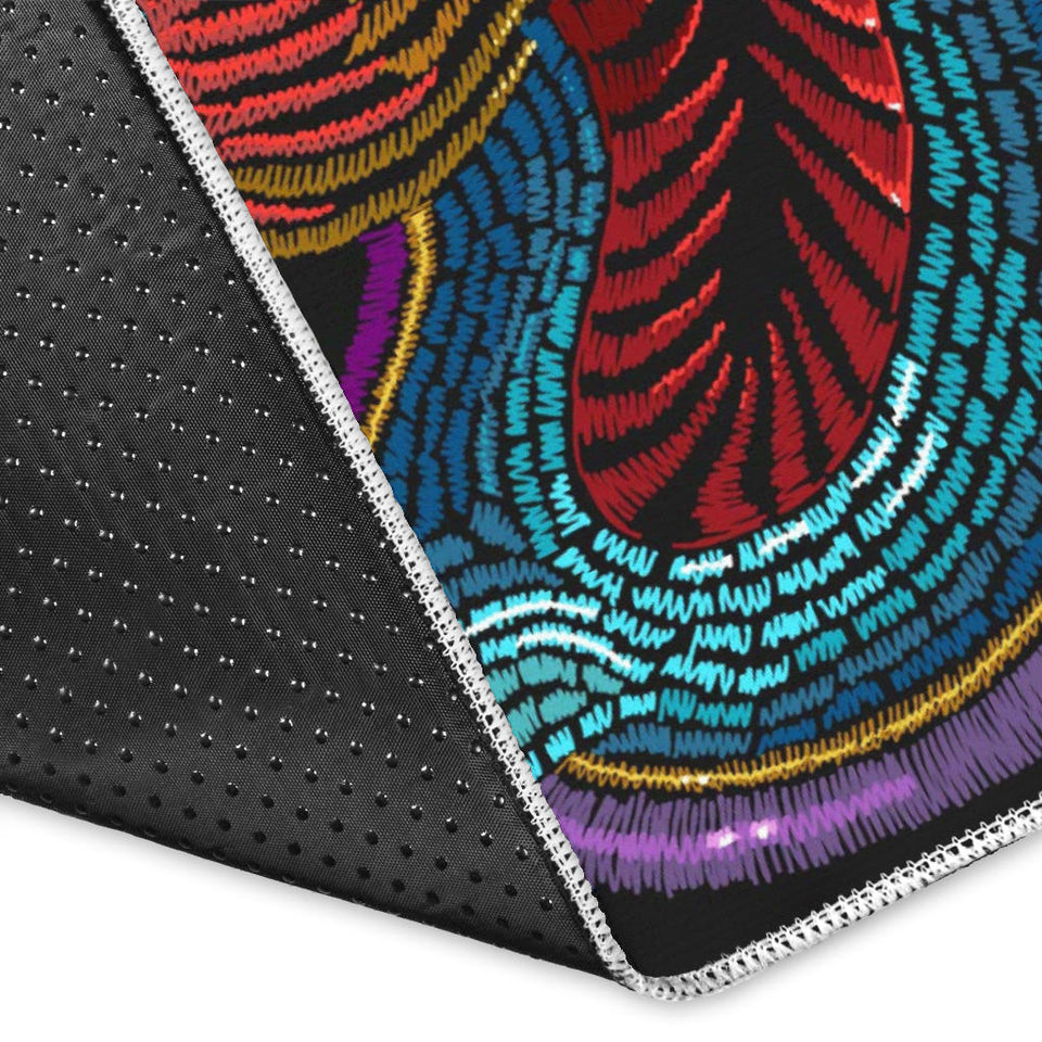 Dragons Flower Pattern Area Rug