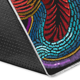 Dragons Flower Pattern Area Rug