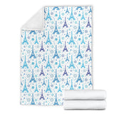 Eiffel Tower Pattern Print Design 01 Premium Blanket