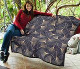Gold Ginkgo Leaves Premium Quilt