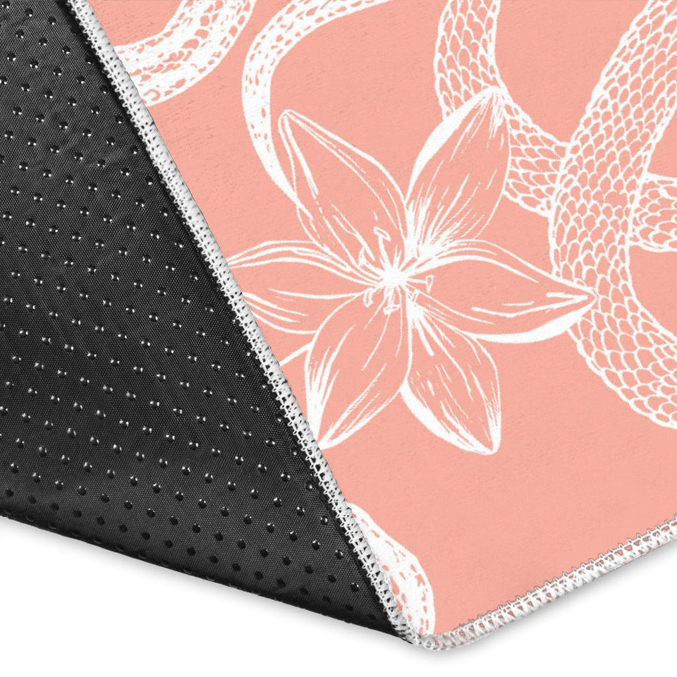 Snake Lilies Flower Pattern Area Rug