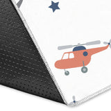Cute Helicopter Star Pattern Area Rug