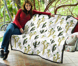 Cute Cactus Pattern Premium Quilt