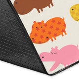 Hippopotamus Pattern Print Design 01 Area Rug