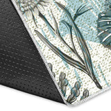 Dragonfly Butterfly Plants Insect Flower Vintage Style Pattern Area Rug