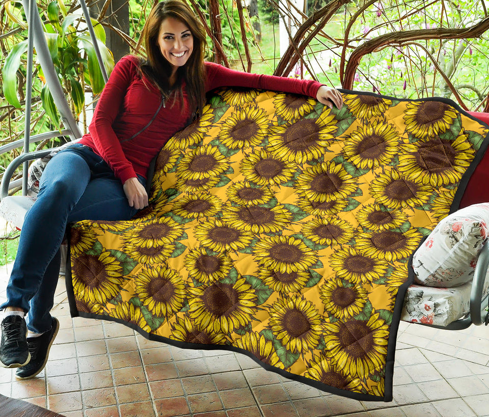 Sunflower Pattern Premium Quilt