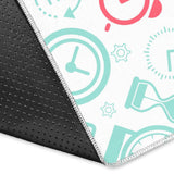 Clock Time Pattern Blackground Area Rug