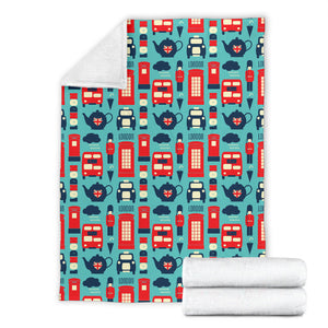 British Pattern Print Design 04 Premium Blanket