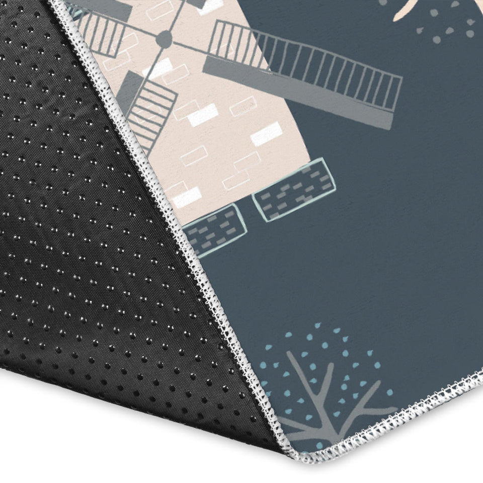 Windmill Tree Pattern Area Rug