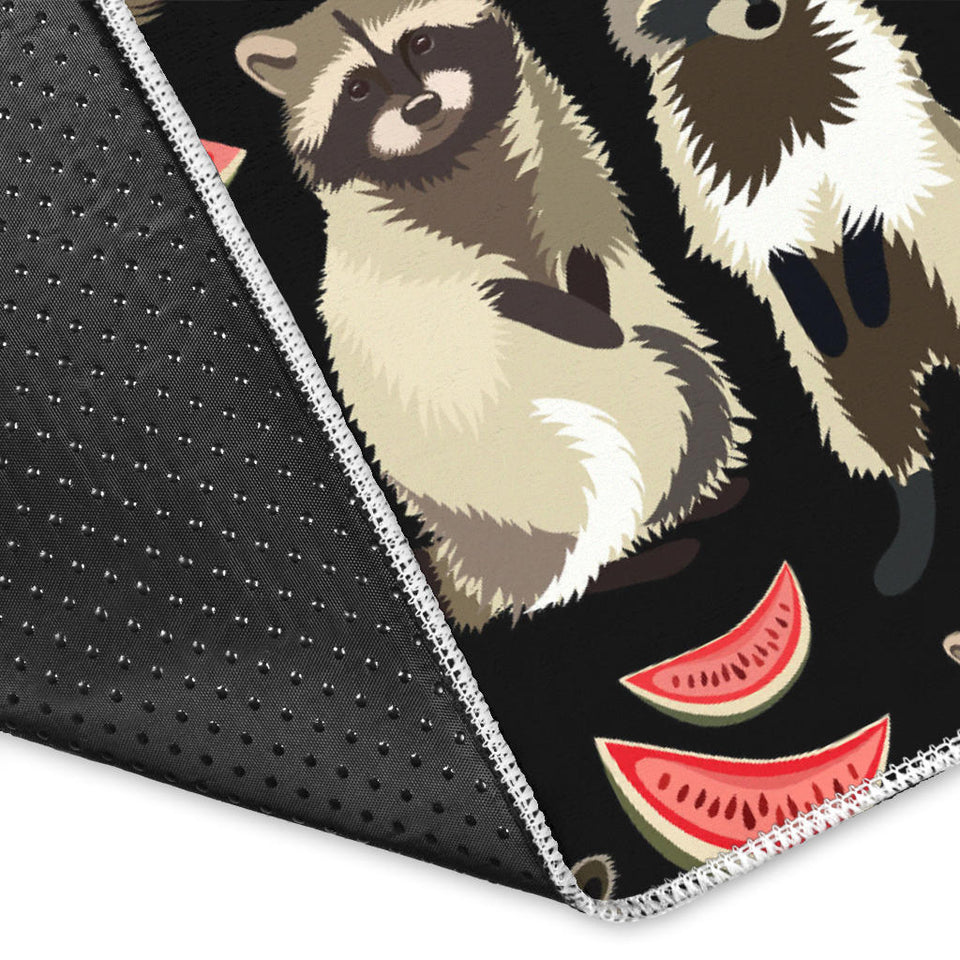 Raccoon Watermelon Pattern Area Rug