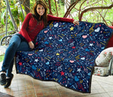 Music Notes Pattern Print Design 03 Premium Quilt