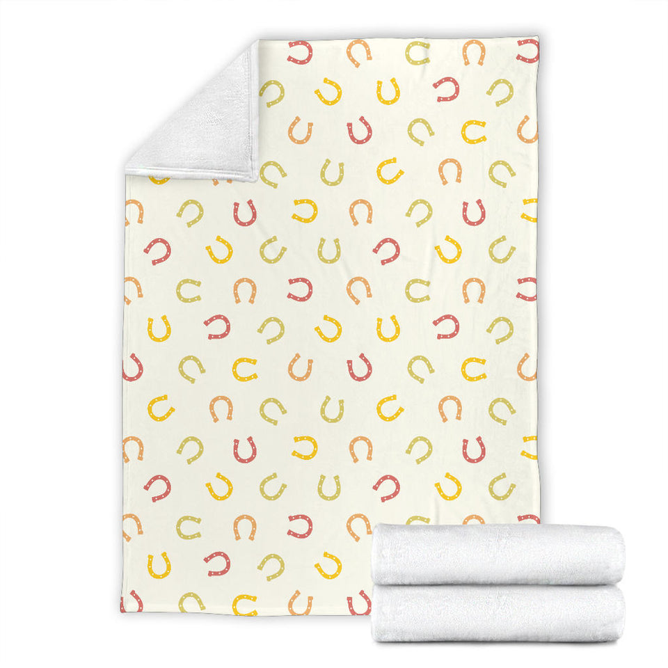 Horseshoes Pattern Print Design 02 Premium Blanket