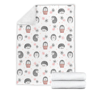 Hedgehog Pattern Print Design 02 Premium Blanket