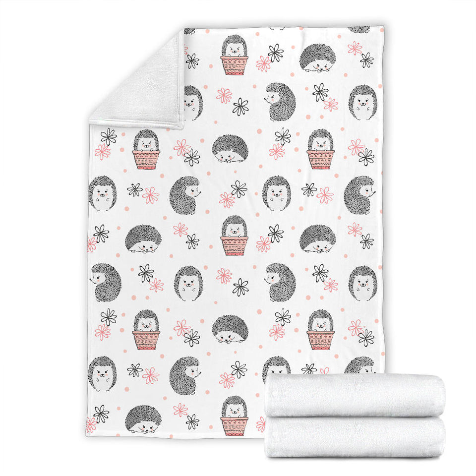 Hedgehog Pattern Print Design 02 Premium Blanket