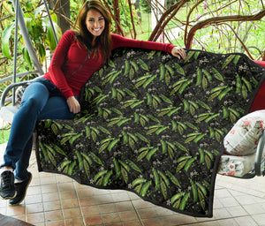 Green Peas Pattern Print Design 02 Premium Quilt