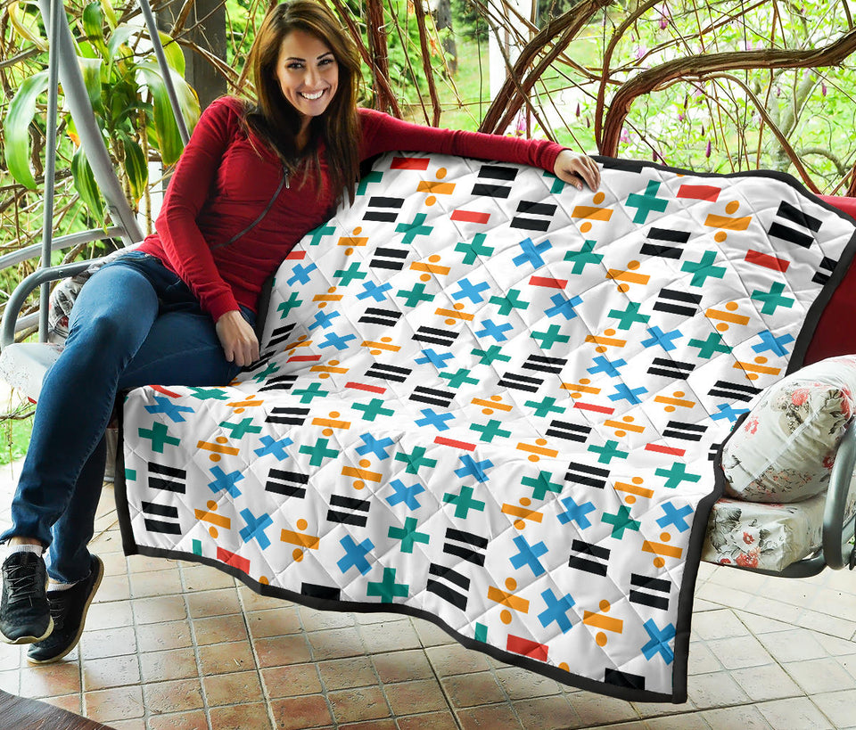 Math Pattern Print Design 05 Premium Quilt