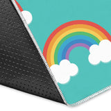 Rainbow Pattern Green Background Area Rug