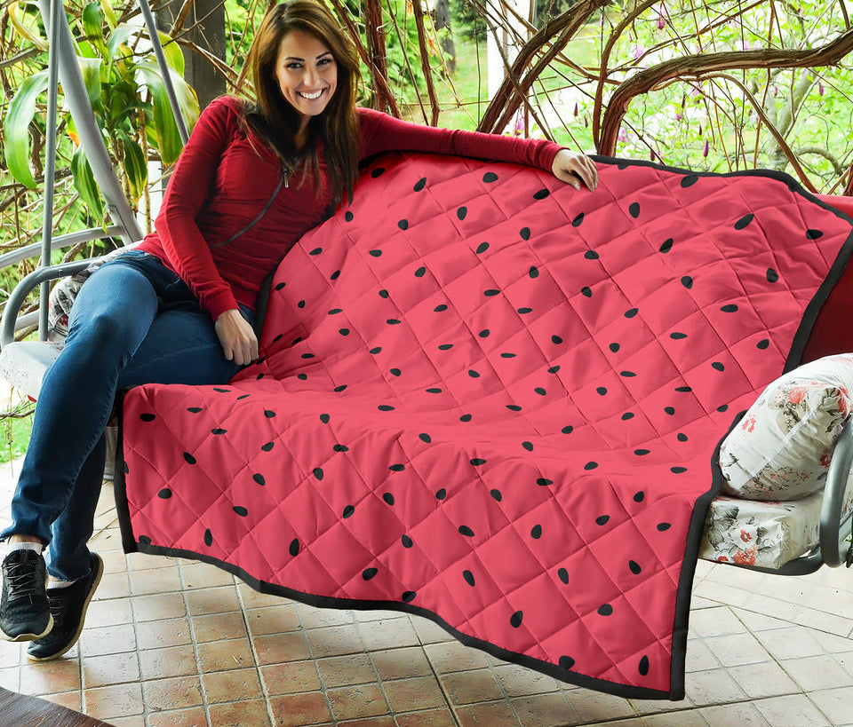Watermelon Texture Background Premium Quilt