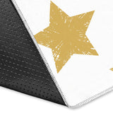 Hand Drawn Gold Black Star Pattern Area Rug