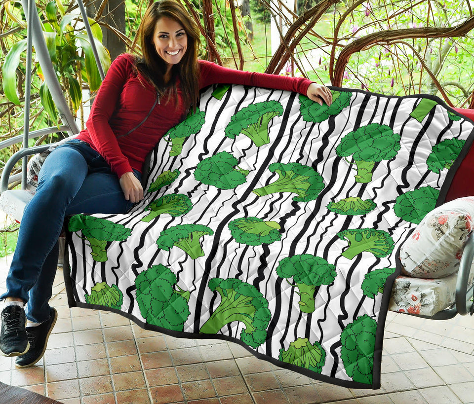 Cool Broccoli Pattern Premium Quilt