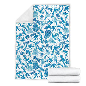 Coral Reef Pattern Print Design 01 Premium Blanket
