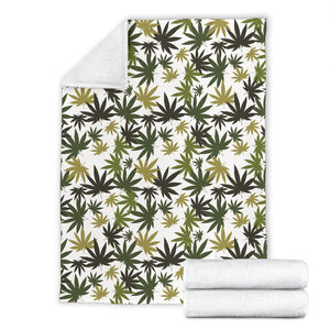 Canabis Marijuana Weed Pattern Print Design 05 Premium Blanket