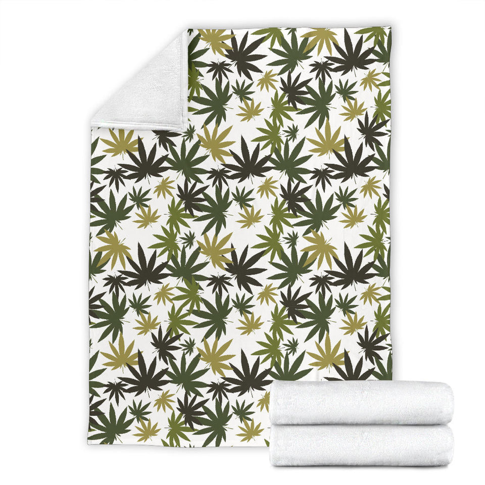 Canabis Marijuana Weed Pattern Print Design 05 Premium Blanket