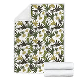 Canabis Marijuana Weed Pattern Print Design 05 Premium Blanket