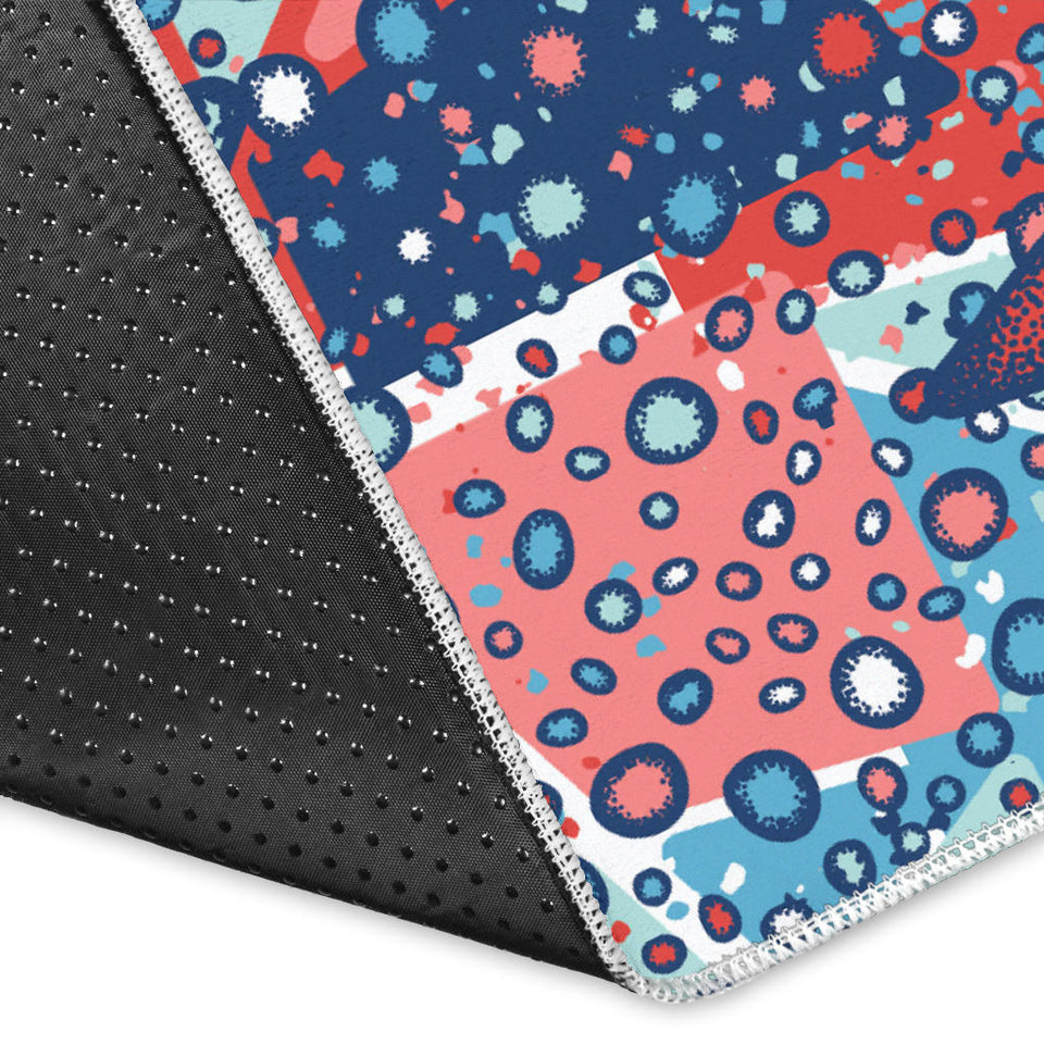 Hand Drawn Colorful Starfish Area Rug