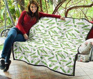 Green Peas Pattern Print Design 04 Premium Quilt
