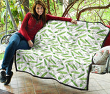 Green Peas Pattern Print Design 04 Premium Quilt