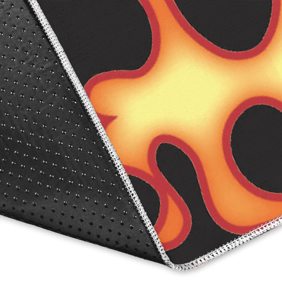 Fire Flame Dark Pattern Area Rug