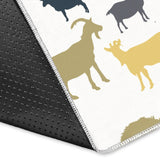 Silhouettes Of Goat And Tree Pattern Area Rug