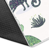 Chameleon Lizard Succulent Plant Pattern Area Rug