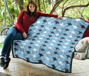 Stingray Pattern Print Design 03 Premium Quilt