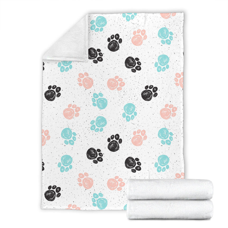 Dog Paws Pattern Print Design 04 Premium Blanket