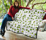 Sketch Funny Frog Pattern Premium Quilt