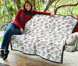 English Bulldog Pattern Print Design 03 Premium Quilt