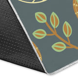 Cute Owls Leaves Pattern Area Rug